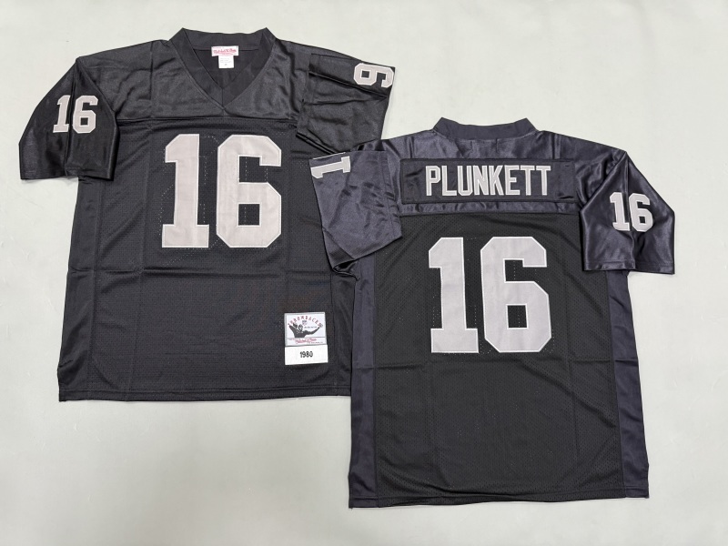 Men 2025 Nike Oakland Raiders 16 Plunkett black Throwback Limited NFL Jersey style 001